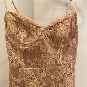 For love & lemons nude lace dress